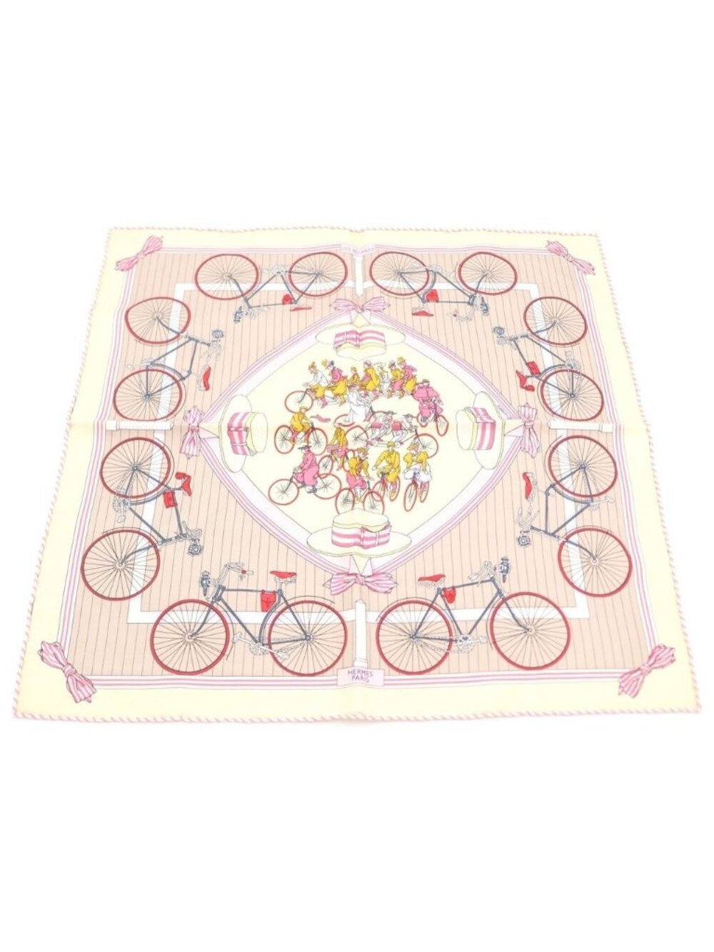 Hermes Petit Carre les Becanes Silk Scarf Ivory - Picture 1 of 6